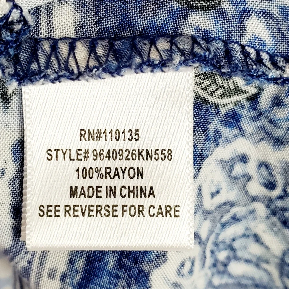 Beautees Girls Blue Sleeveless‎ Floral Paisley Summer Tank Top Size Large Rayon